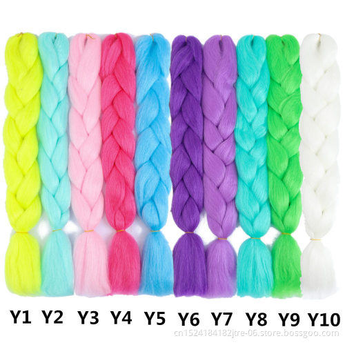 Neon Glowing Hair Florescent Light Braiding Hair Synthetic Jumbo Braids Shining Hair in the Darkness 24inch 100g